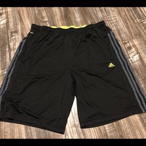 Black and Yellow Adidas Athletic Shorts